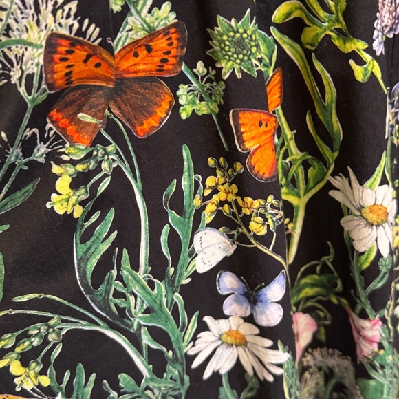 🏷️ New Avec Les Filles black botanical butterfly dress midi 8 - Picture 7 of 8